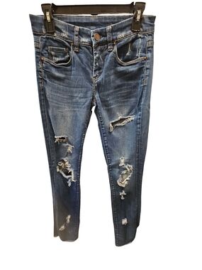 BLANKNYC Distressed Skinny Jeans Womens Size 25 Dark Wash Ripped Stretch Denim